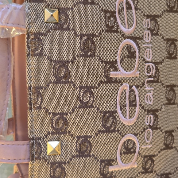 bebe Talulla Mini Satchel Blush Monogram Logo Crossbody Shoulder Bag NWT - Picture 12 of 12